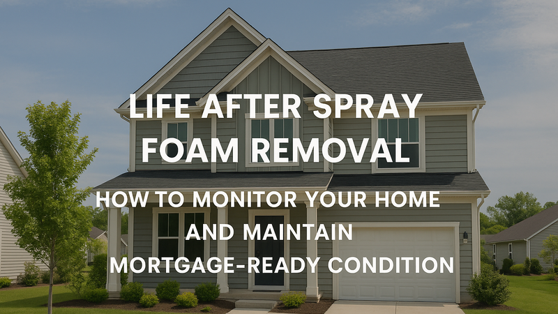 Life After Spray Foam Removal: How to Monitor Your Home and Maintain Mortgage-Ready Condition