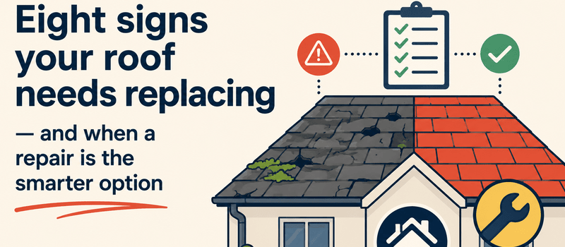 Eight signs your roof needs replacing and when a repair is the smarter option