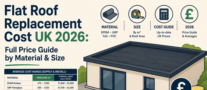 Flat Roof Replacement Cost UK 2026: Full Price Guide by Material & Size