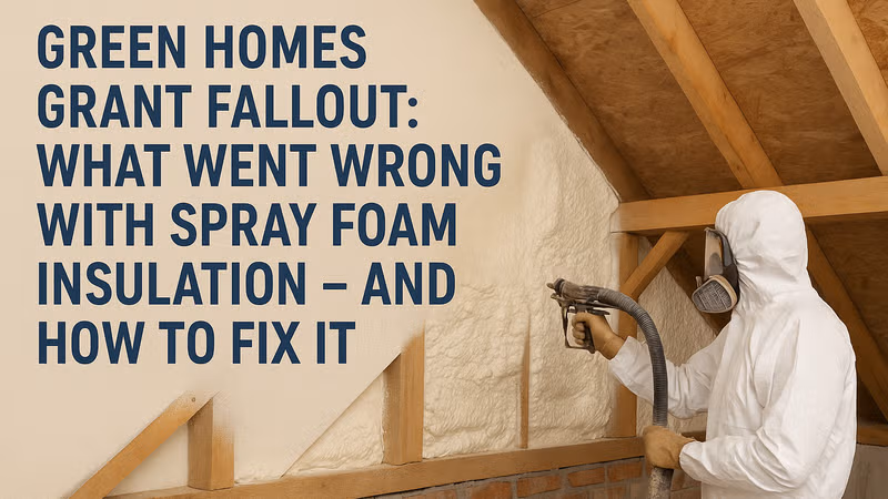 Green Homes Grant Fallout: What Went Wrong With Spray Foam Insulation – And How to Fix It