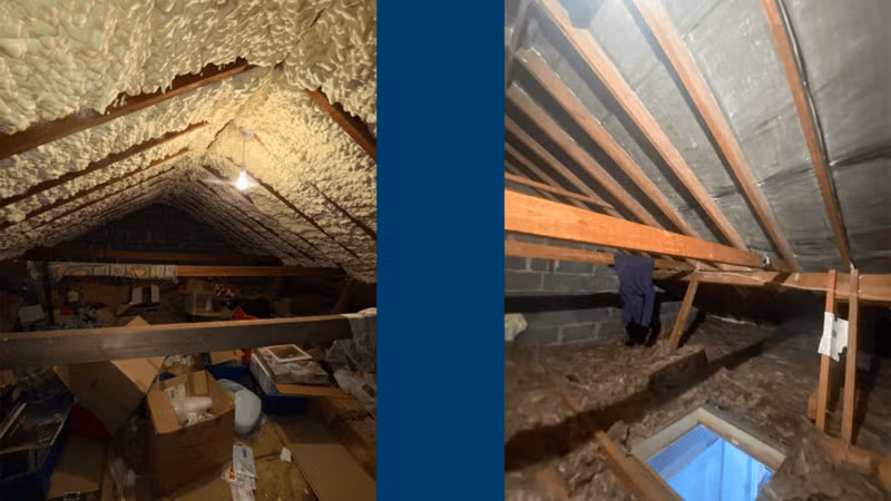 Spray foam removal & loft insulation — 60m²